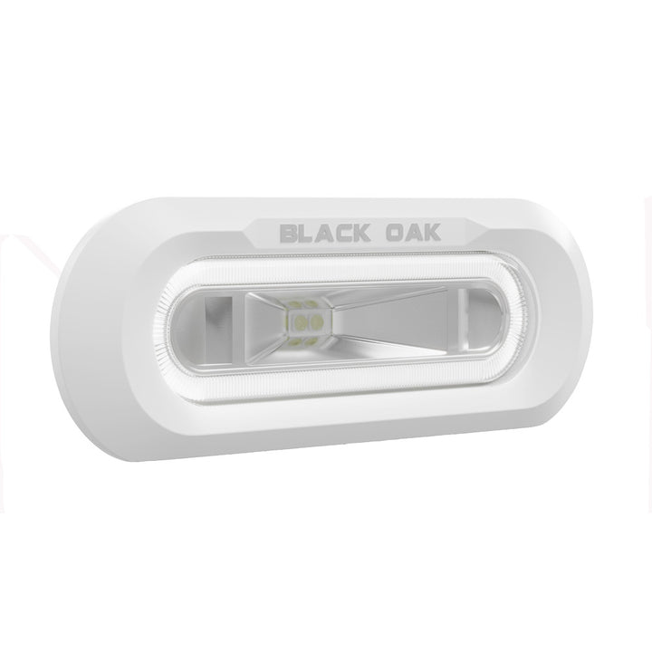 Black Oak Low Pro Marine Spreader Light - Flush Mount - White Housing - White LED [MLPS - FW] - Houseboatparts.com