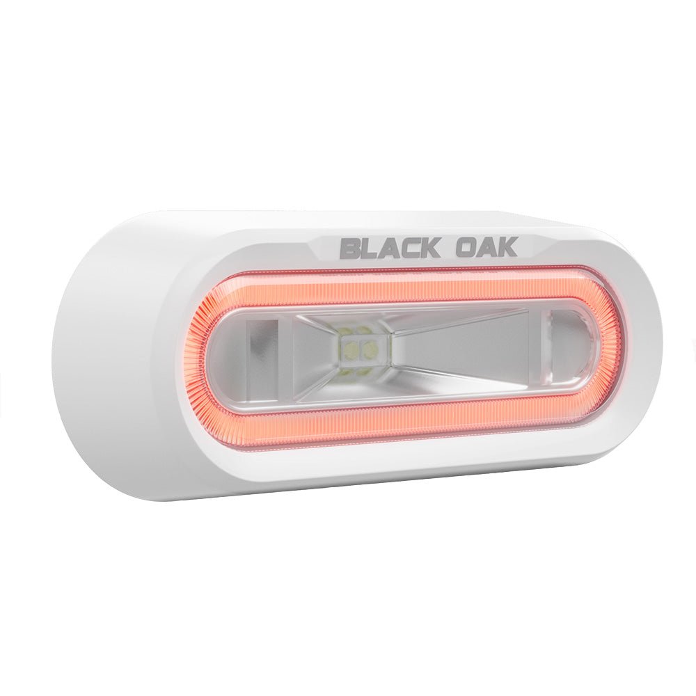 Black Oak Low Pro Off Road Spreader Light - Bracket Mount - White Housing - Red LED [MLPS - R] - Houseboatparts.com