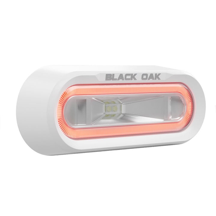 Black Oak Low Pro Off Road Spreader Light - Bracket Mount - White Housing - Red LED [MLPS - R] - Houseboatparts.com