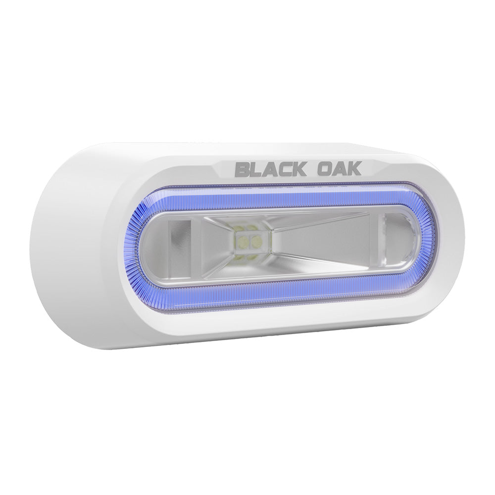 Black Oak Low Pro Off Road Spreader Light - Bracket Mount - White Housing - Blue LED [MLPS-B]