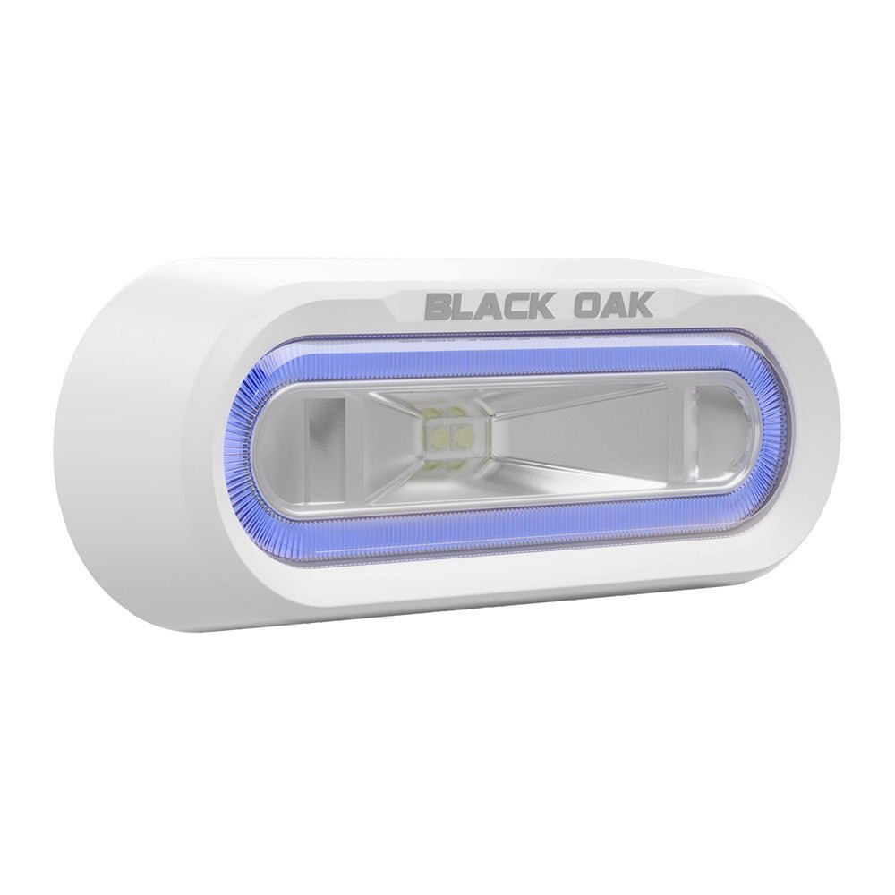 Black Oak Low Pro Off Road Spreader Light - Bracket Mount - White Housing - Blue LED [MLPS - B] - Houseboatparts.com