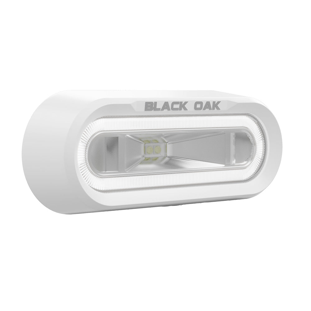 Black Oak Low Pro Off Road Spreader Light - Bracket Mount - White Housing - White LED [MLPS - W] - Houseboatparts.com