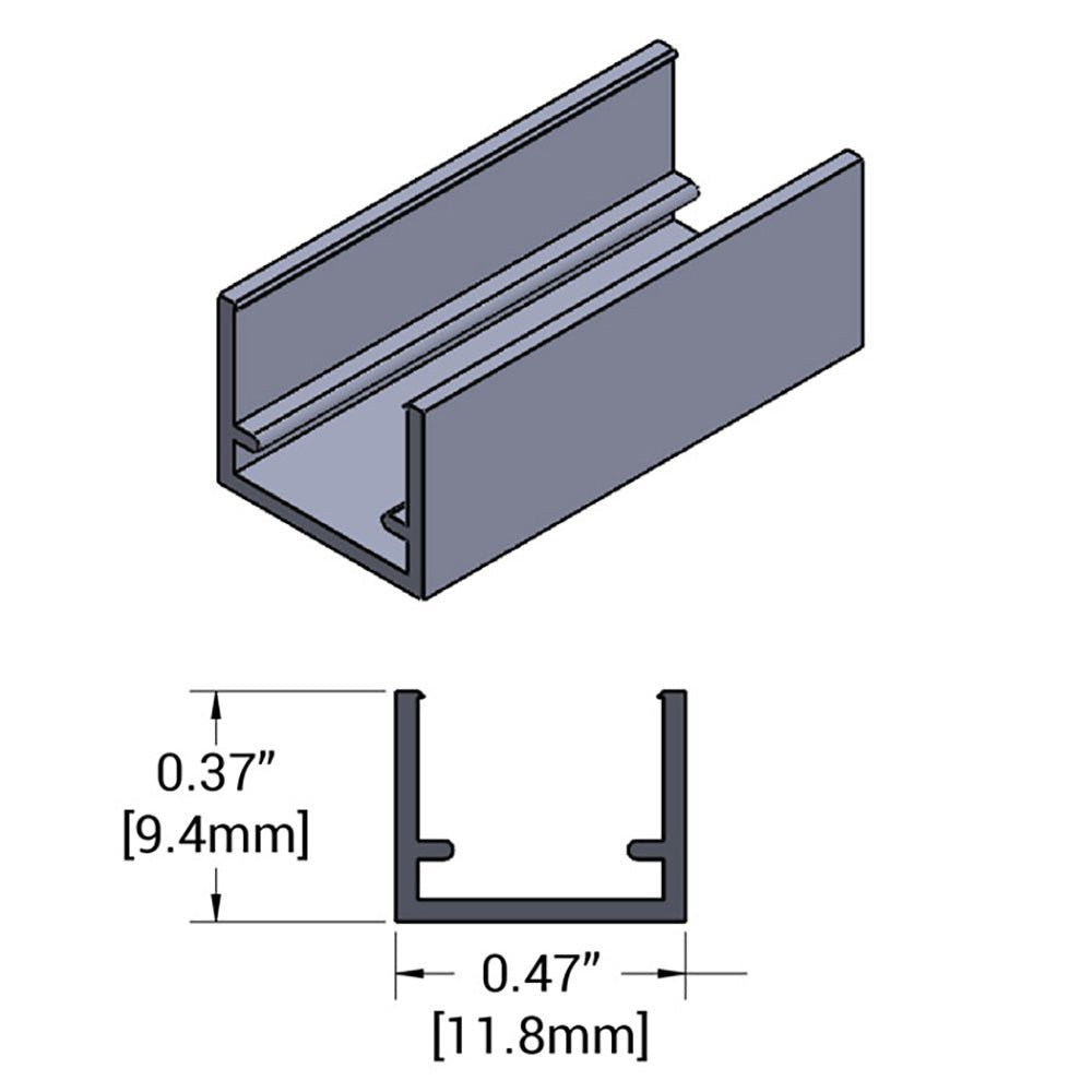 Shadow - Caster Marine Mini Neon Track - 1 Meter [SCM - AL - MINI - TRACK - HDPE - 1M] - Houseboatparts.com