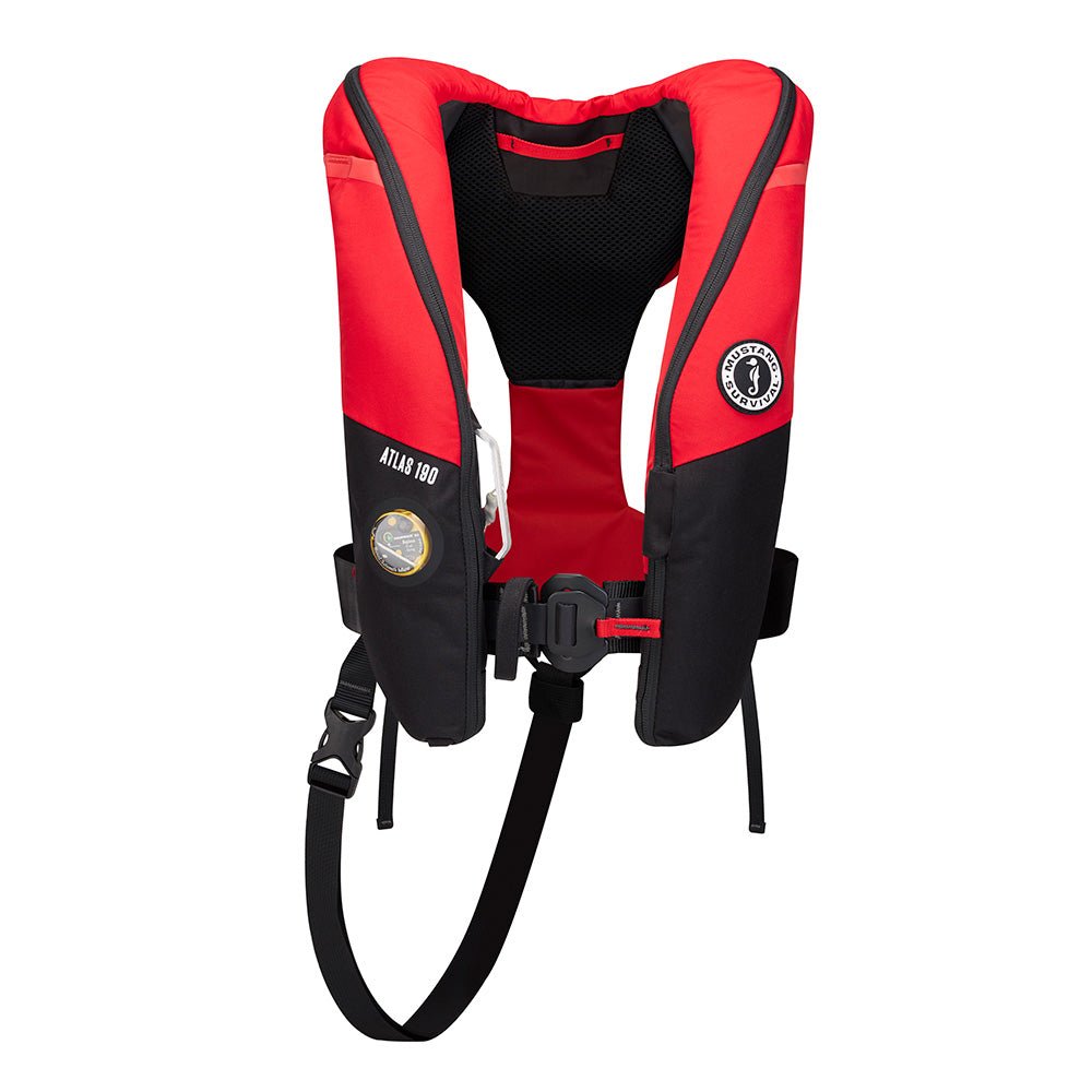 Mustang Atlas 190 DLX Open Ocean Inflatable PFD - Red/Black [MD3195E1 - 123 - 0] - Houseboatparts.com