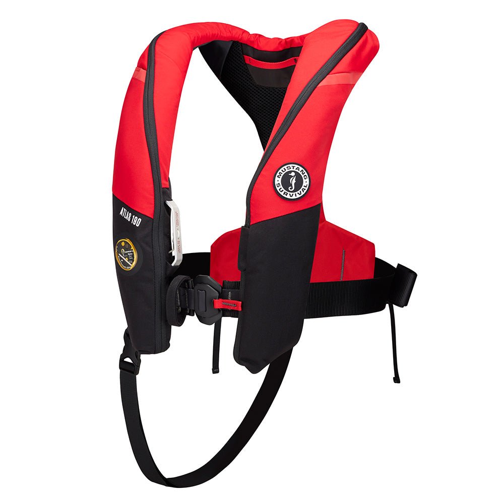Mustang Atlas 190 DLX Open Ocean Inflatable PFD - Red/Black [MD3195E1 - 123 - 0] - Houseboatparts.com