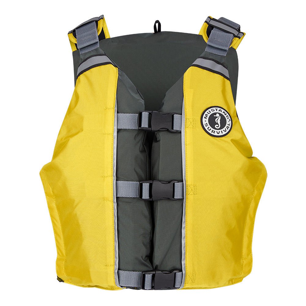 Mustang APF Foam Vest - Universal - Yellow/Grey [MV411102 - 222 - 0] - Houseboatparts.com