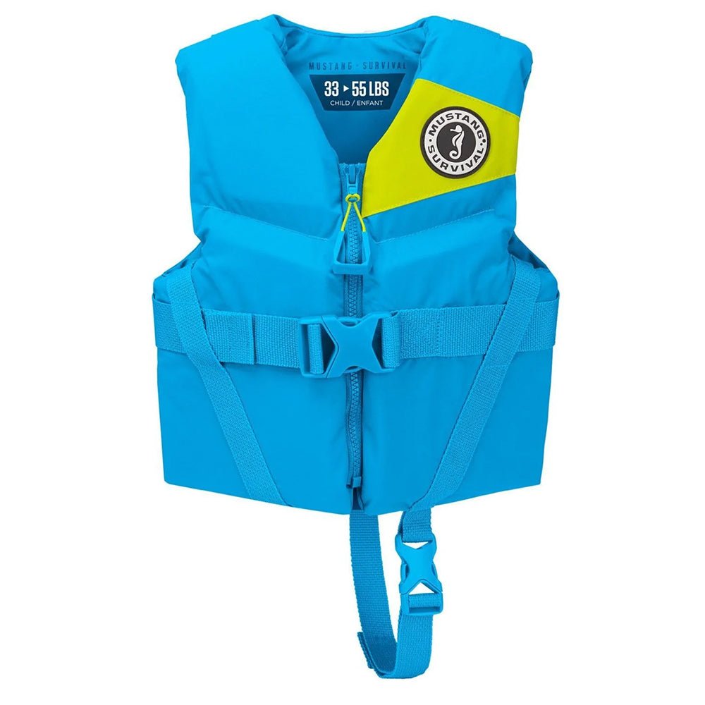 Mustang Child Rev Foam Life Vest - Azure Blue [MV356502 - 268 - 0] - Houseboatparts.com