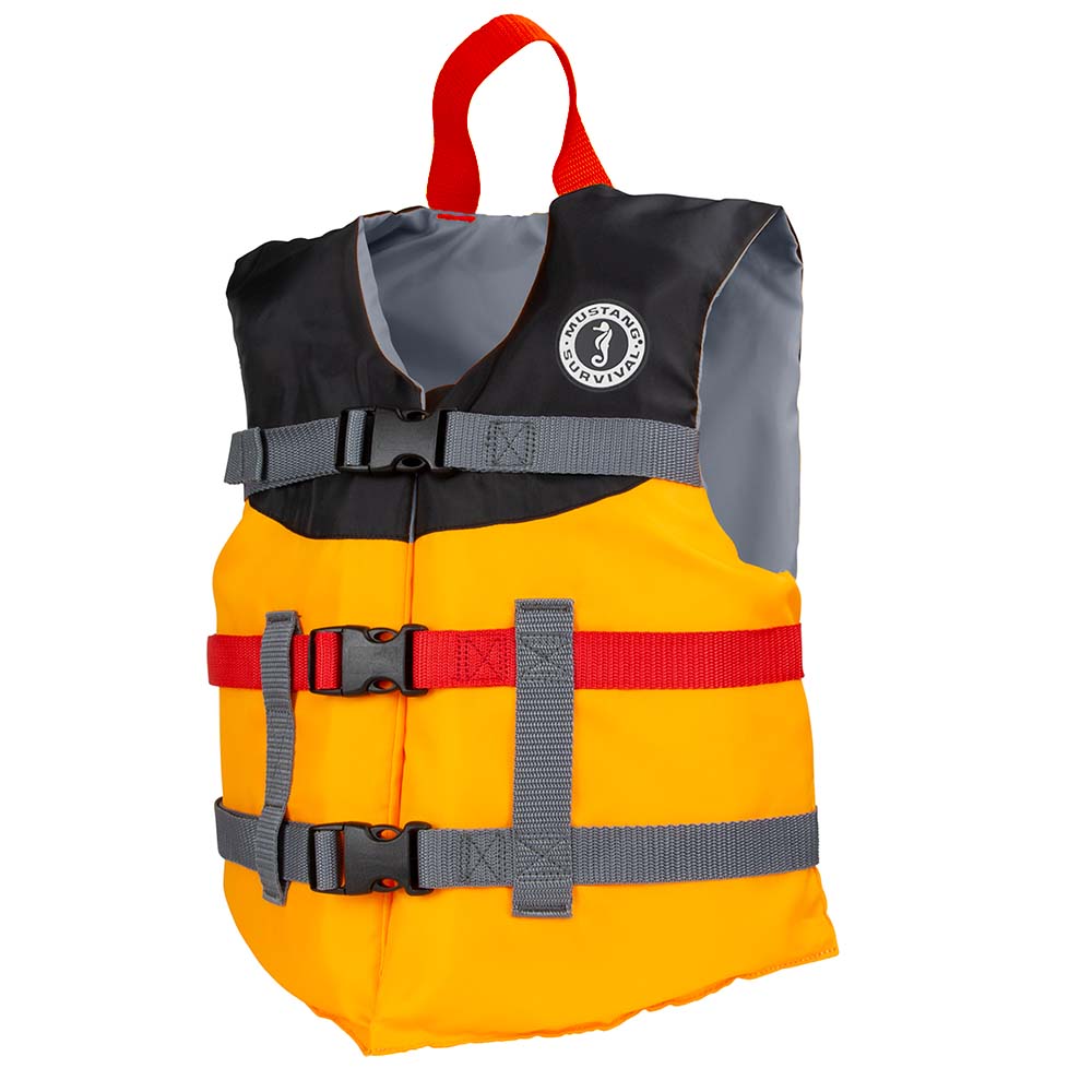 Mustang Youth Livery Foam Vest - Mango/Black [MV230002 - 203 - 0] - Houseboatparts.com
