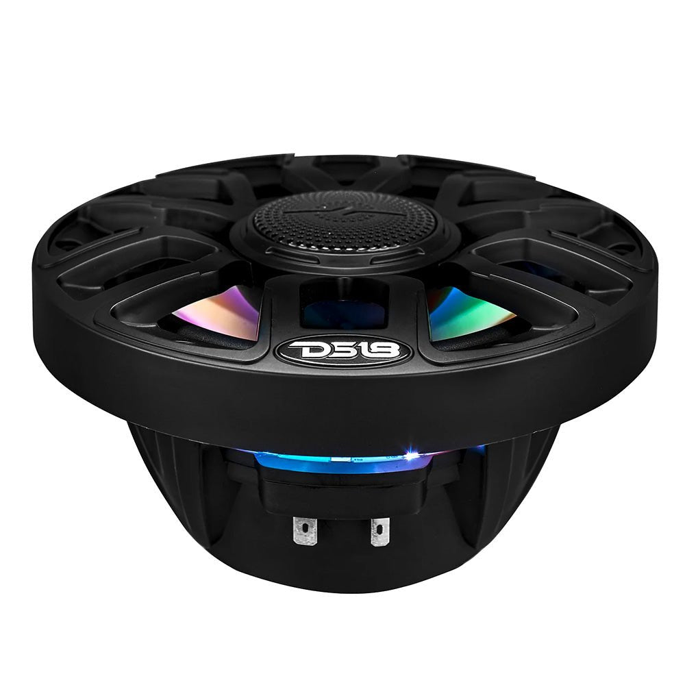 DS18 6.5" 2 - Way Coaxial Marine Speakers w/Digital LED Lights Bullet Tweeter - Black - 150W, 4 - Ohm [NXL - IQ6/BK] - Houseboatparts.com