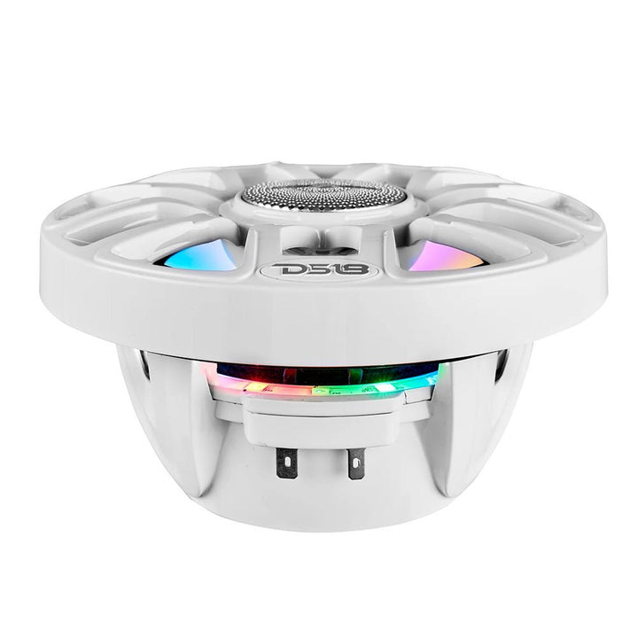 DS18 8" 2 - Way Coaxial Marine Speakers w/Digital LED Lights Bullet Tweeter - White - 175W, 4 - Ohm [NXL - IQ8/WH] - Houseboatparts.com