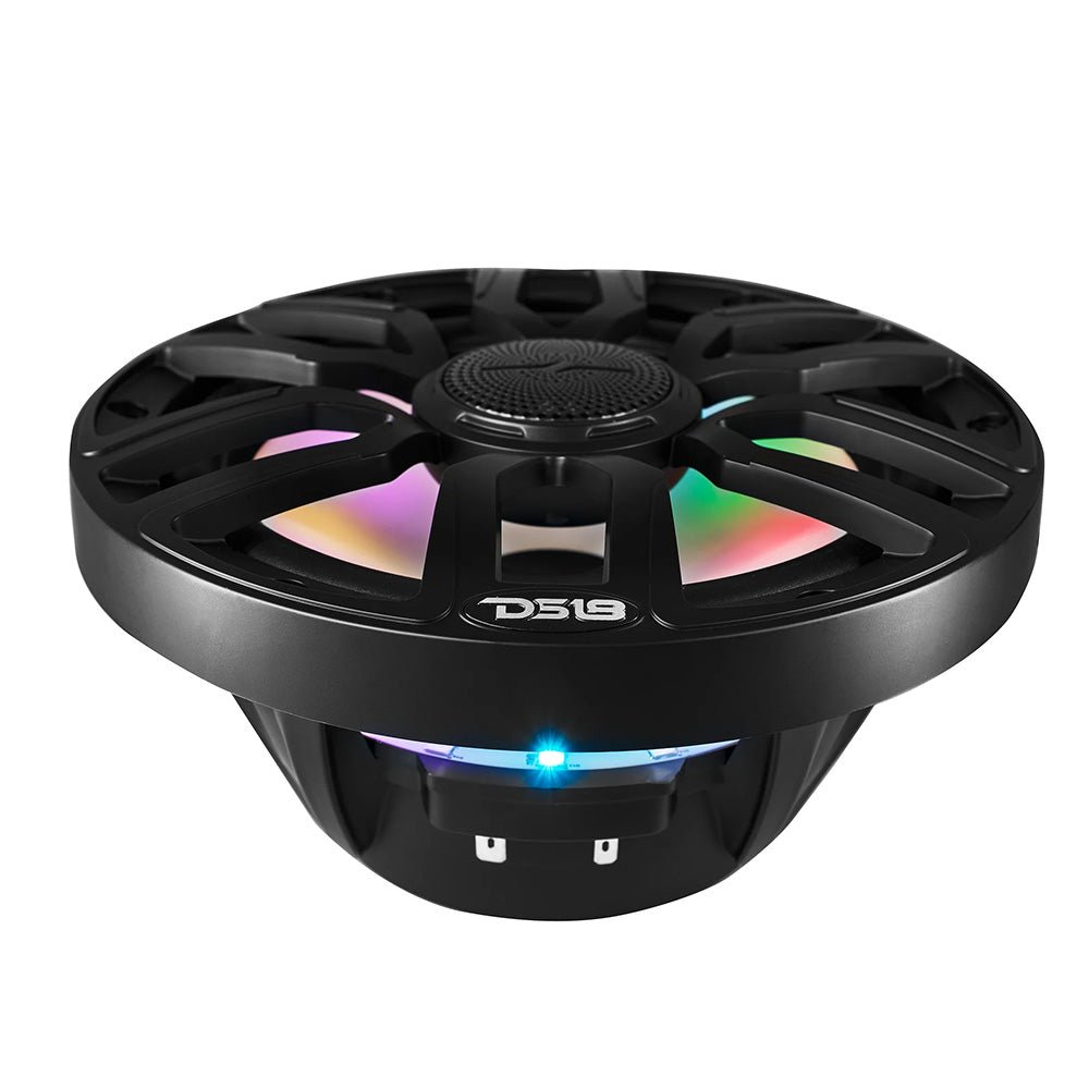 DS18 8" 2 - Way Coaxial Marine Speakers w/Digital LED Lights Bullet Tweeter - Black - 175W, 4 - Ohm [NXL - IQ8/BK] - Houseboatparts.com