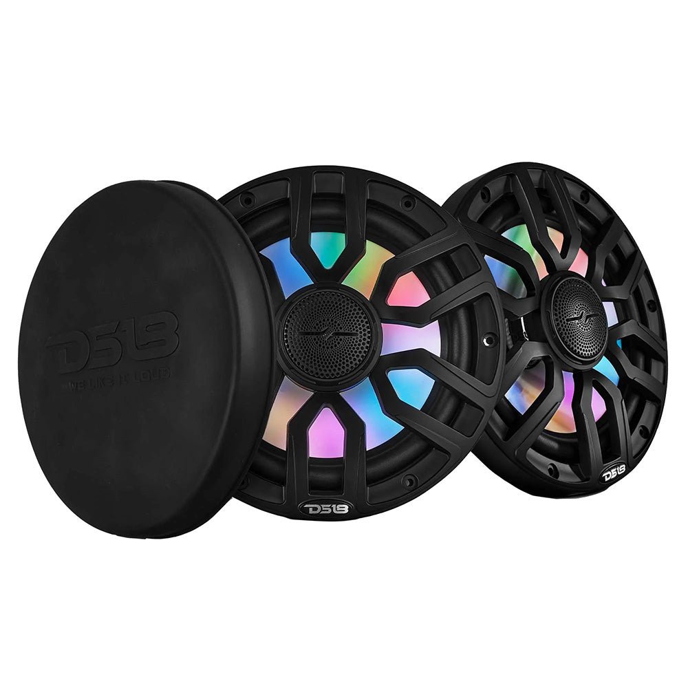 DS18 8" 2 - Way Coaxial Marine Speakers w/Digital LED Lights Bullet Tweeter - Black - 175W, 4 - Ohm [NXL - IQ8/BK] - Houseboatparts.com