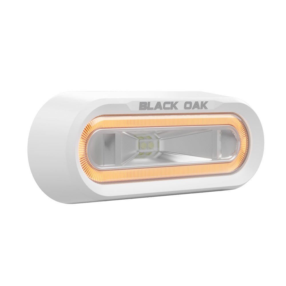 Black Oak Low Pro Off-Road Spreader Light - Bracket Mount - White Housing - Amber LED [MLPS-A] - Houseboatparts.com