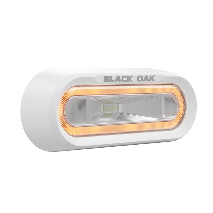 Black Oak Low Pro Off-Road Spreader Light - Bracket Mount - White Housing - Amber LED [MLPS-A] - Houseboatparts.com