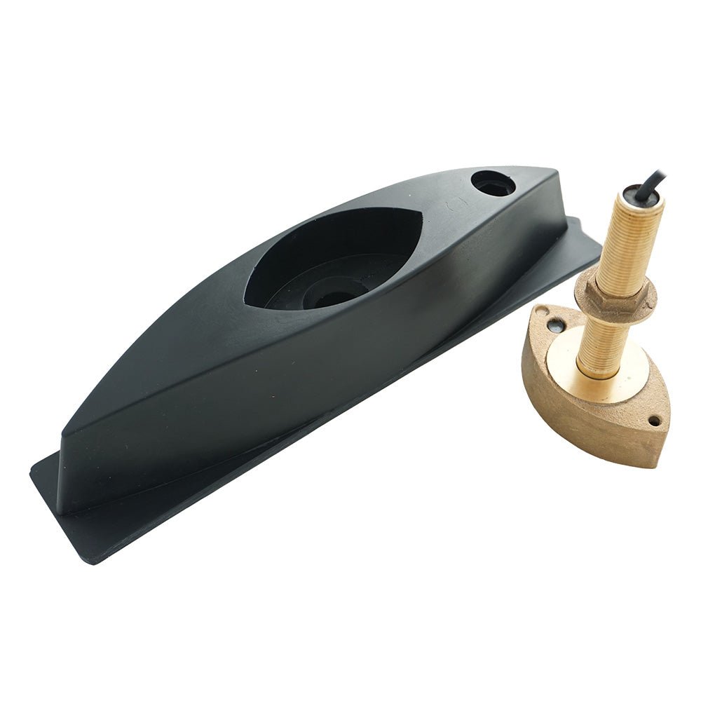 Echonautics Bronze Stem Thru - Hull CW Dual - Frequency Transducer w/Fairing Block - 600W, 50/200 kHz [CB101D600CW - FB] - Houseboatparts.com