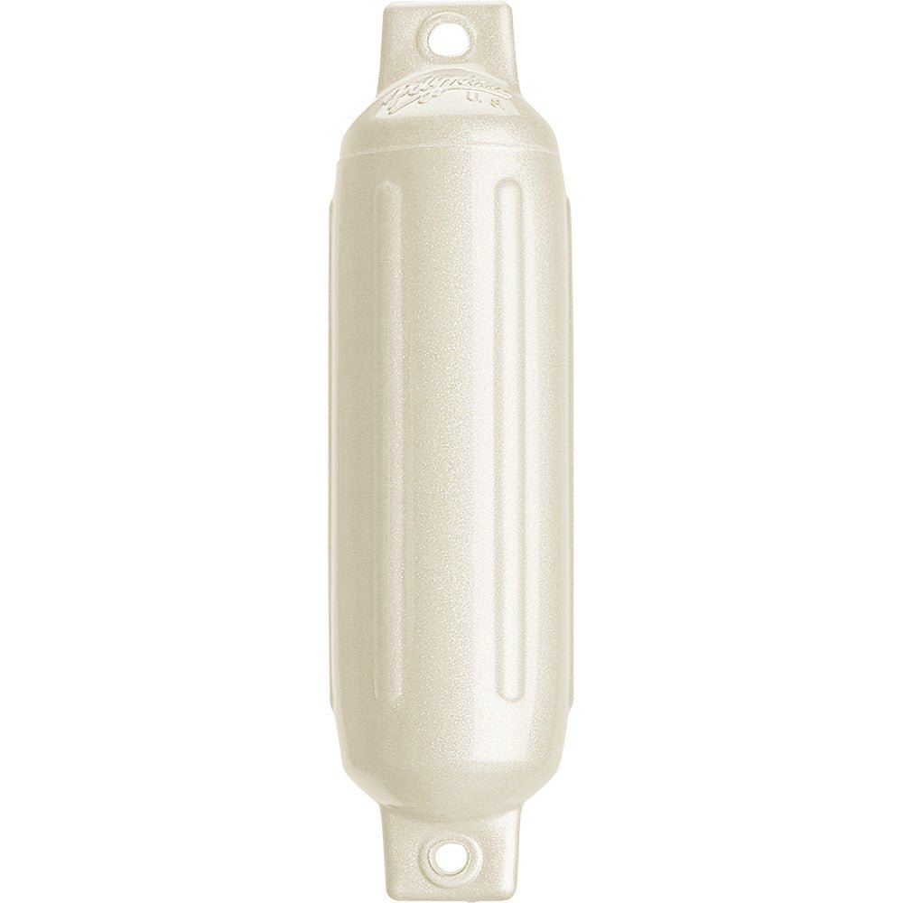 Polyform G - 1 Twin Eye Fender 3.5" x 12.8" - Metallic White [G - 1 - METALLIC WHITE] - Houseboatparts.com