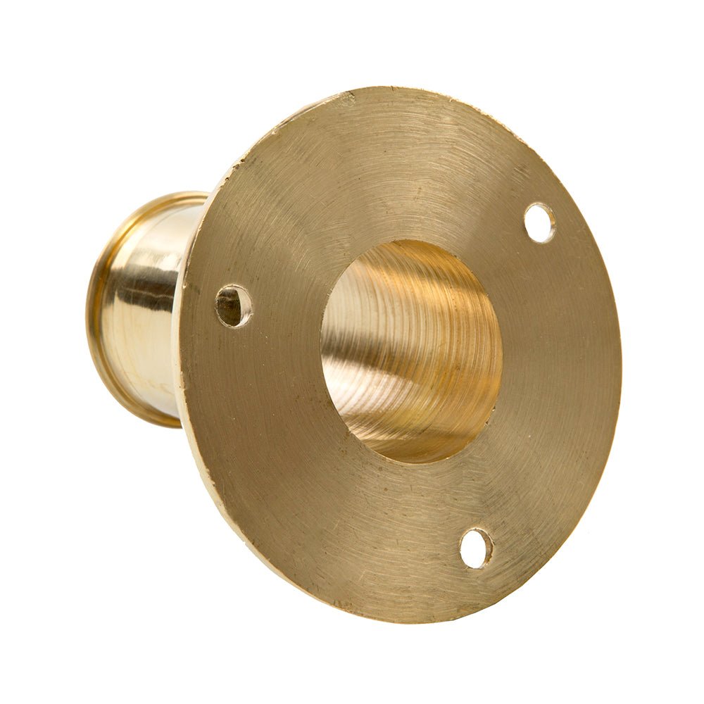 Whitecap Top Mount Flag Pole Socket - 1" ID - Polished Brass [S - 5002BC] - Houseboatparts.com
