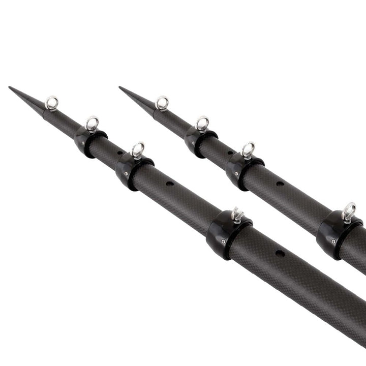 Tigress 15' XD 3K Carbon Fiber Telescoping Outrigger Poles - Matte Black/ Black - Pair [88679 - 6] - Houseboatparts.com
