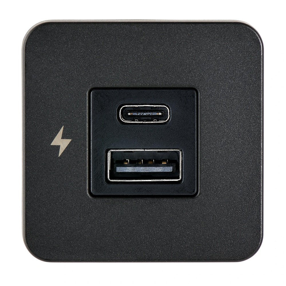 Scanstrut TILE USB - A/USB - C Interior Charging Socket - 12/24V - Black Bezel [SC - TILE - 10] - Houseboatparts.com