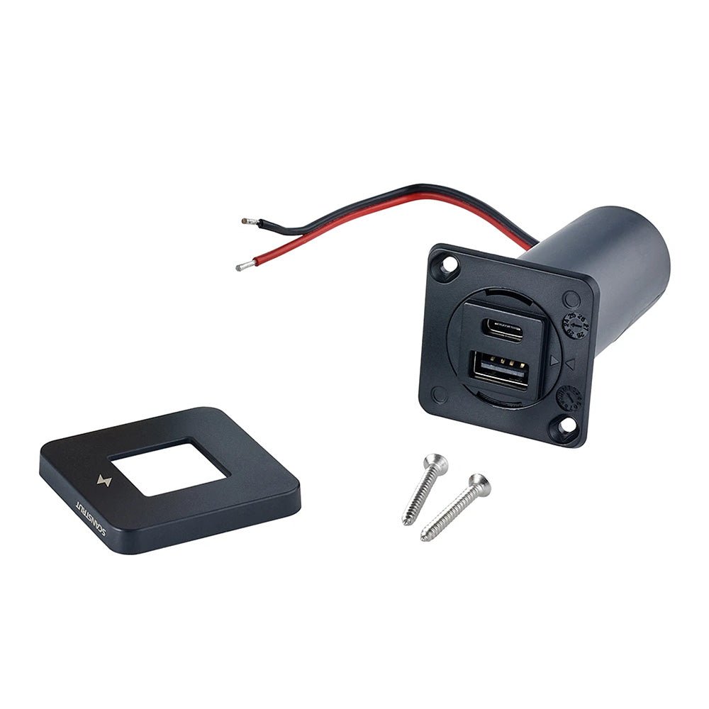Scanstrut TILE USB - A/USB - C Interior Charging Socket - 12/24V - Black Bezel [SC - TILE - 10] - Houseboatparts.com