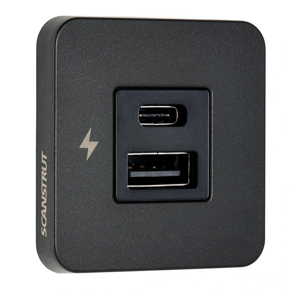 Scanstrut TILE USB - A/USB - C Interior Charging Socket - 12/24V - Black Bezel [SC - TILE - 10] - Houseboatparts.com