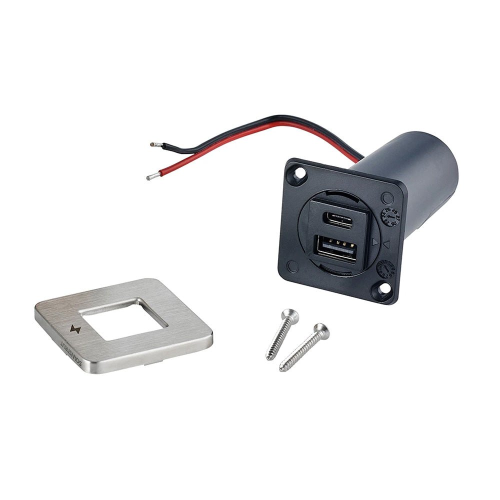 Scanstrut TILE USB - A/USB - C Interior Charging Socket - 12/24V - Stainless Steel Bezel [SC - TILE - 11] - Houseboatparts.com
