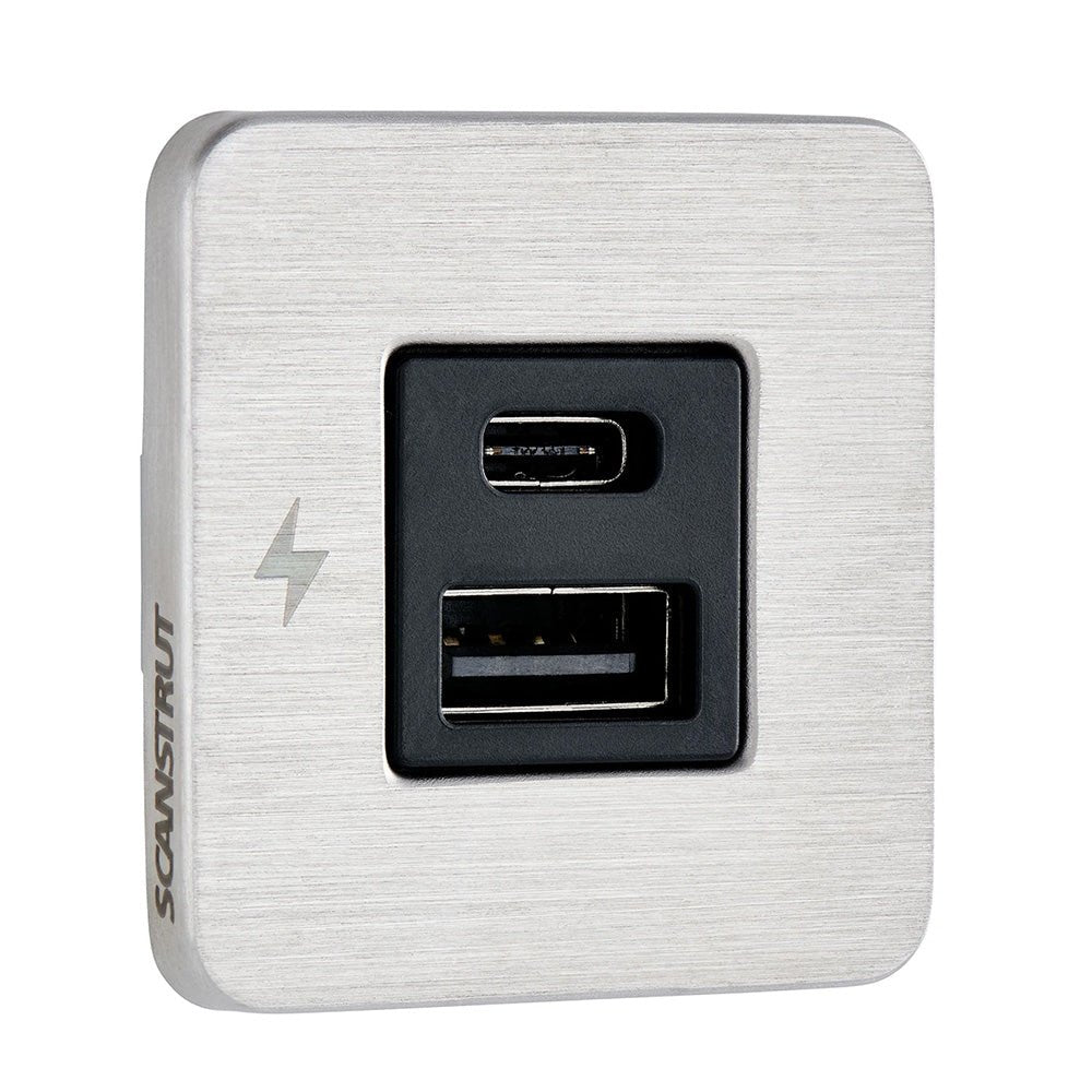 Scanstrut TILE USB - A/USB - C Interior Charging Socket - 12/24V - Stainless Steel Bezel [SC - TILE - 11] - Houseboatparts.com
