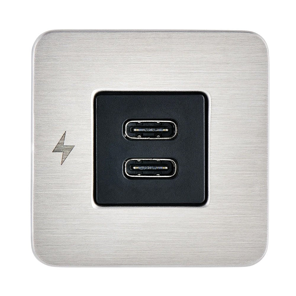 Scanstrut TILE USB - C Interior Charging Socket - 12/24V - Stainless Steel Bezel [SC - TILE - 21] - Houseboatparts.com