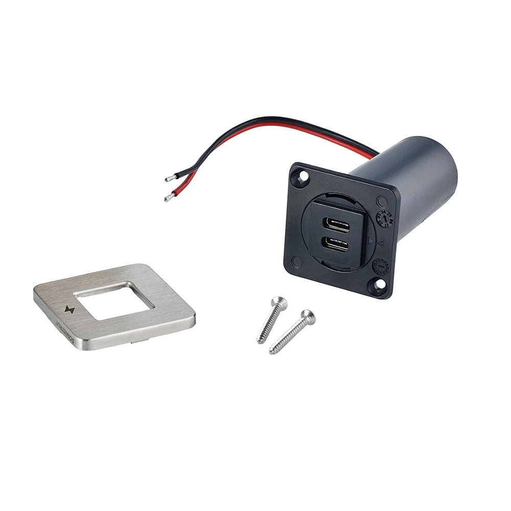 Scanstrut TILE USB - C Interior Charging Socket - 12/24V - Stainless Steel Bezel [SC - TILE - 21] - Houseboatparts.com