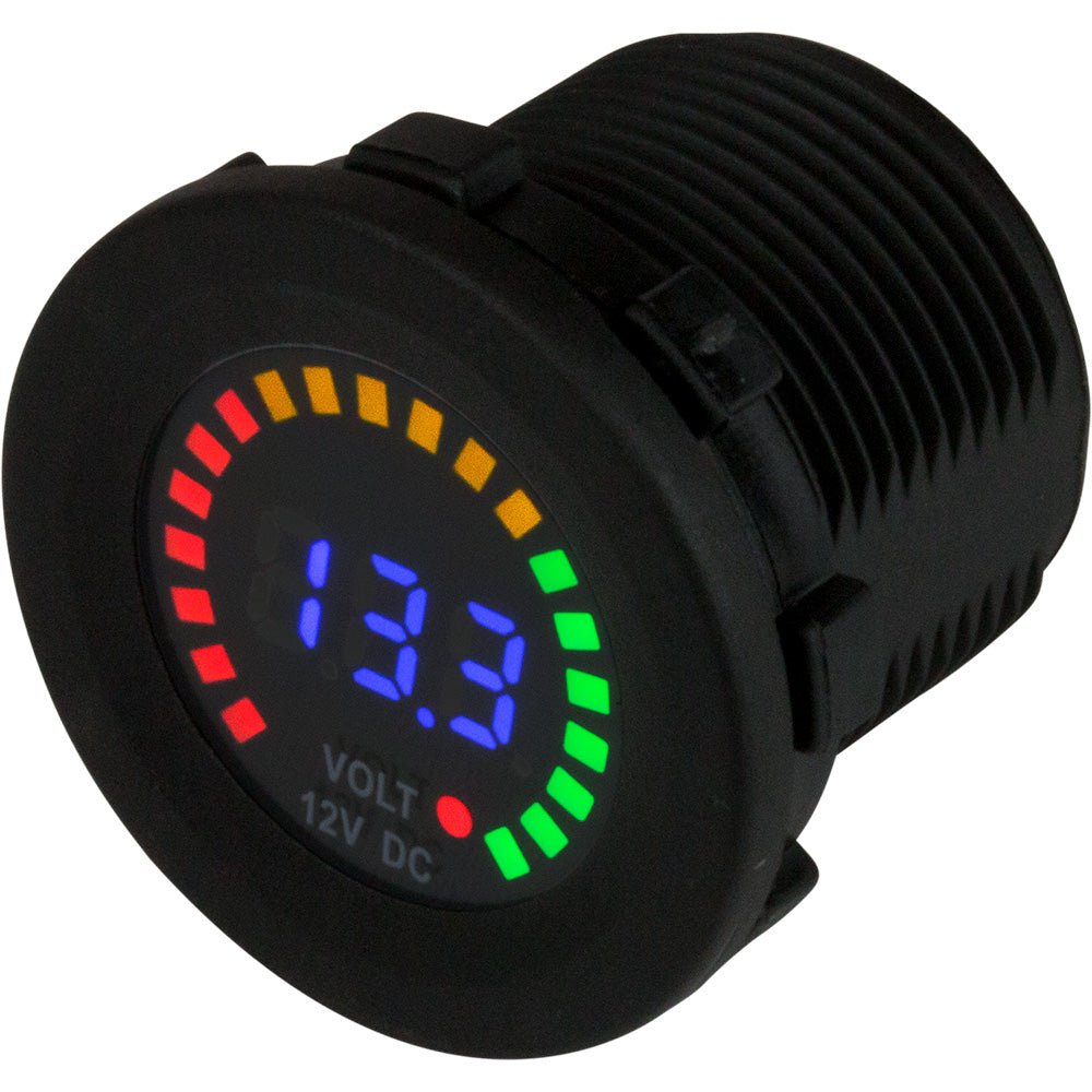 Sea - Dog Rainbow Display Digital Voltmeter - Injection Molded Nylon - 5V - 15VDC [421617] - Houseboatparts.com