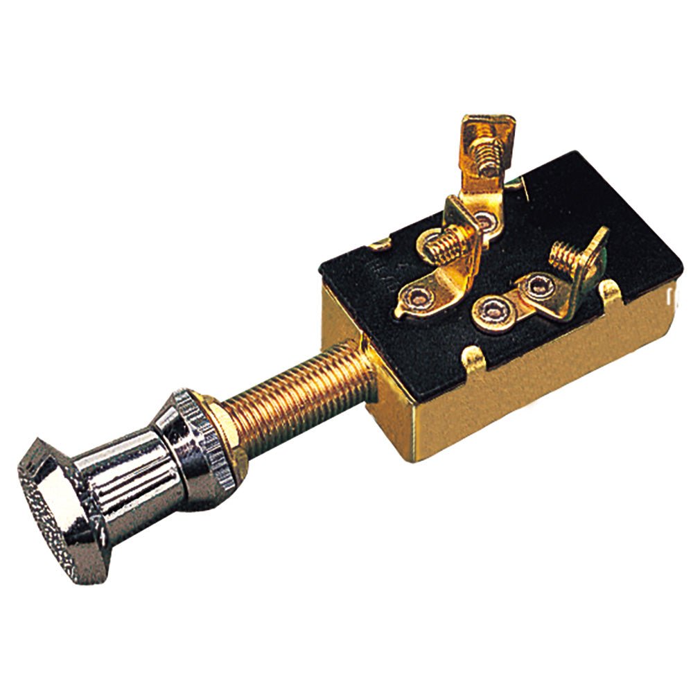 Sea - Dog 3 Position 1 Circuit Push - Pull Switch - Stamped Brass [420410 - 1] - Houseboatparts.com