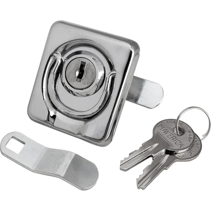 Sea - Dog Surface Mount Locking Ring Pull - Stamped 304 Stainless Steel/Die Cast Zinc Lock [221831 - 1] - Houseboatparts.com