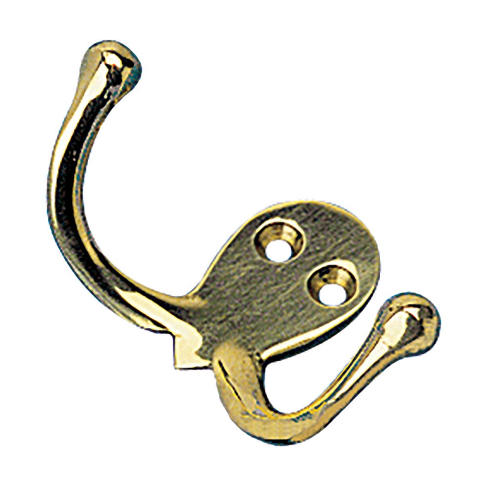 Sea - Dog Double Coat Hook - Cast Brass [671510 - 1] - Houseboatparts.com