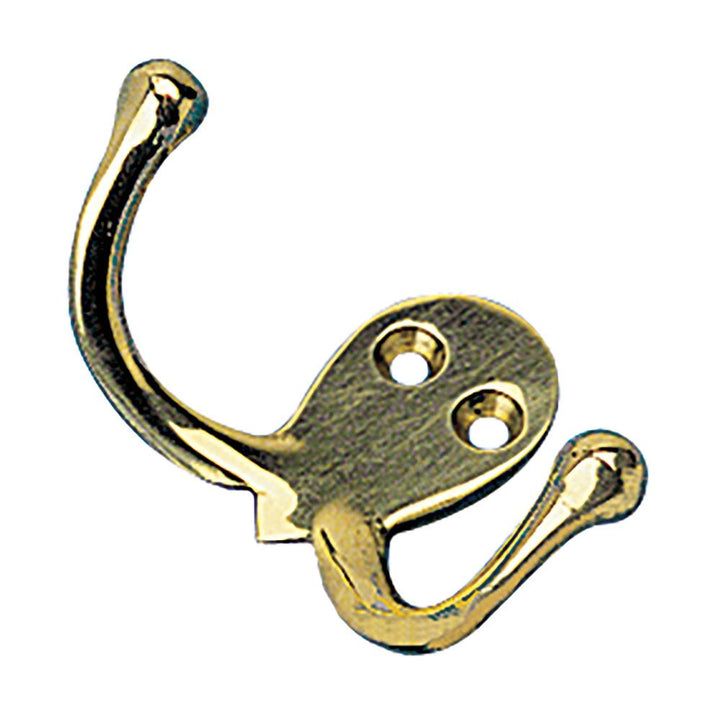 Sea - Dog Double Coat Hook - Cast Brass [671510 - 1] - Houseboatparts.com