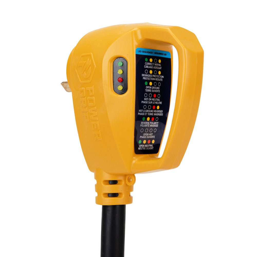 Camco Power Grip RV 12" 30Amp Circuit Analyzer Dogbone - Integrated Surge Protection [55461] - Houseboatparts.com