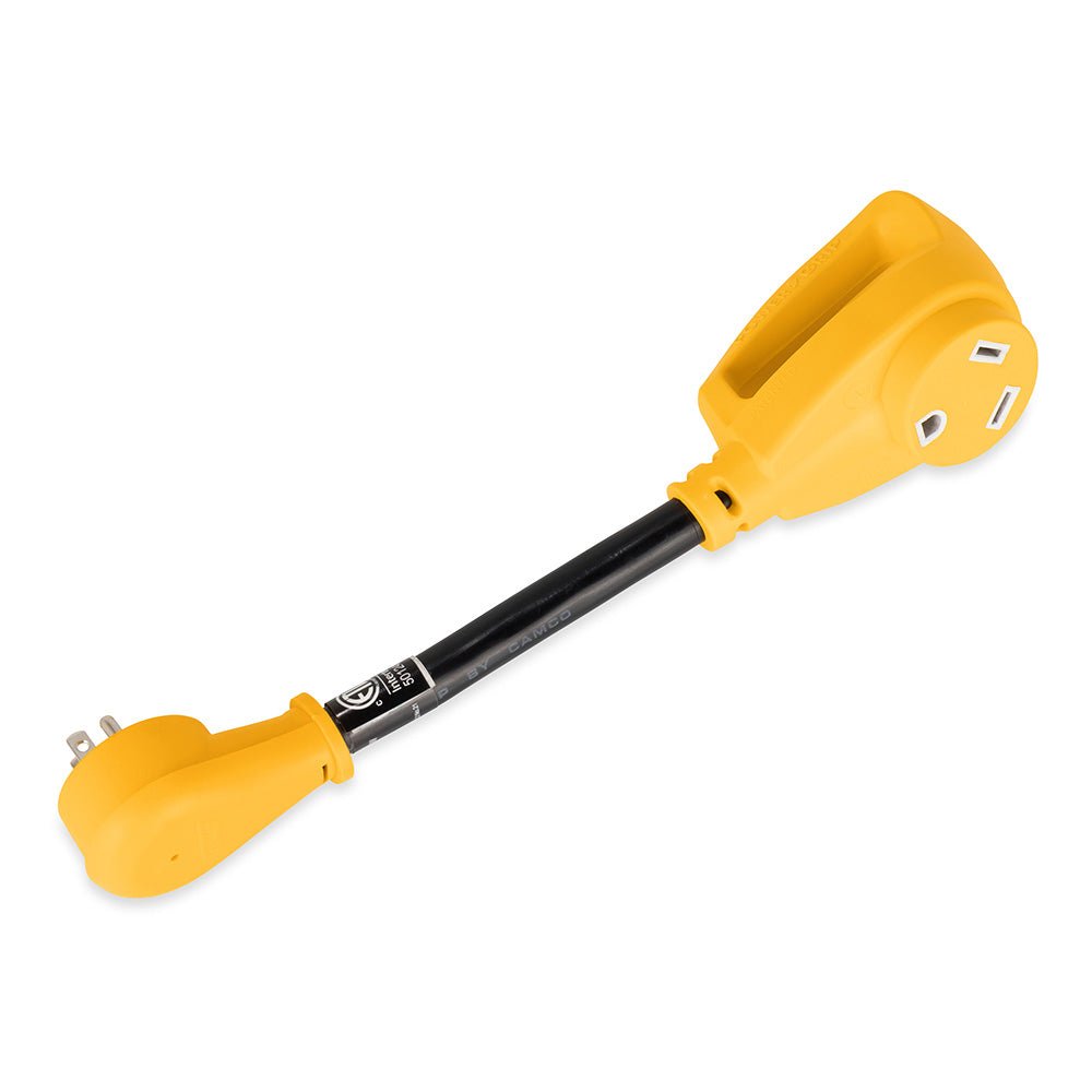 Camco Power Grip Dogbone 15 Amp Male / 30 Amp Female Adapter - 12" [55165] - Houseboatparts.com