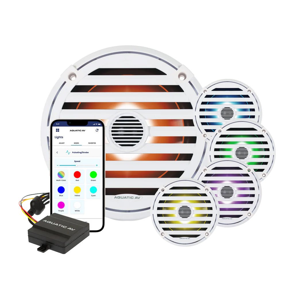 Aquatic AV ELITE 6.5" RGB Speakers - White - Pair [EL423] - Houseboatparts.com