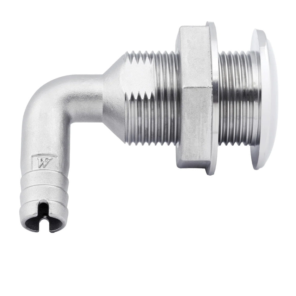 Whitecap 1 - 1/2" Duplex Stainless Steel 90 Degree Thru - Hull Fitting [6581X] - Houseboatparts.com