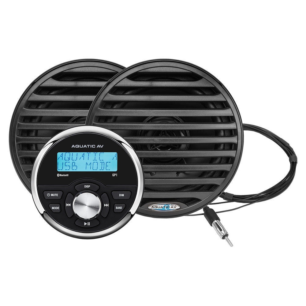 Aquatic AV GP1 Gauge Stereo Economy 6.5" Speakers - Black (Pair) [GP100B] - Houseboatparts.com