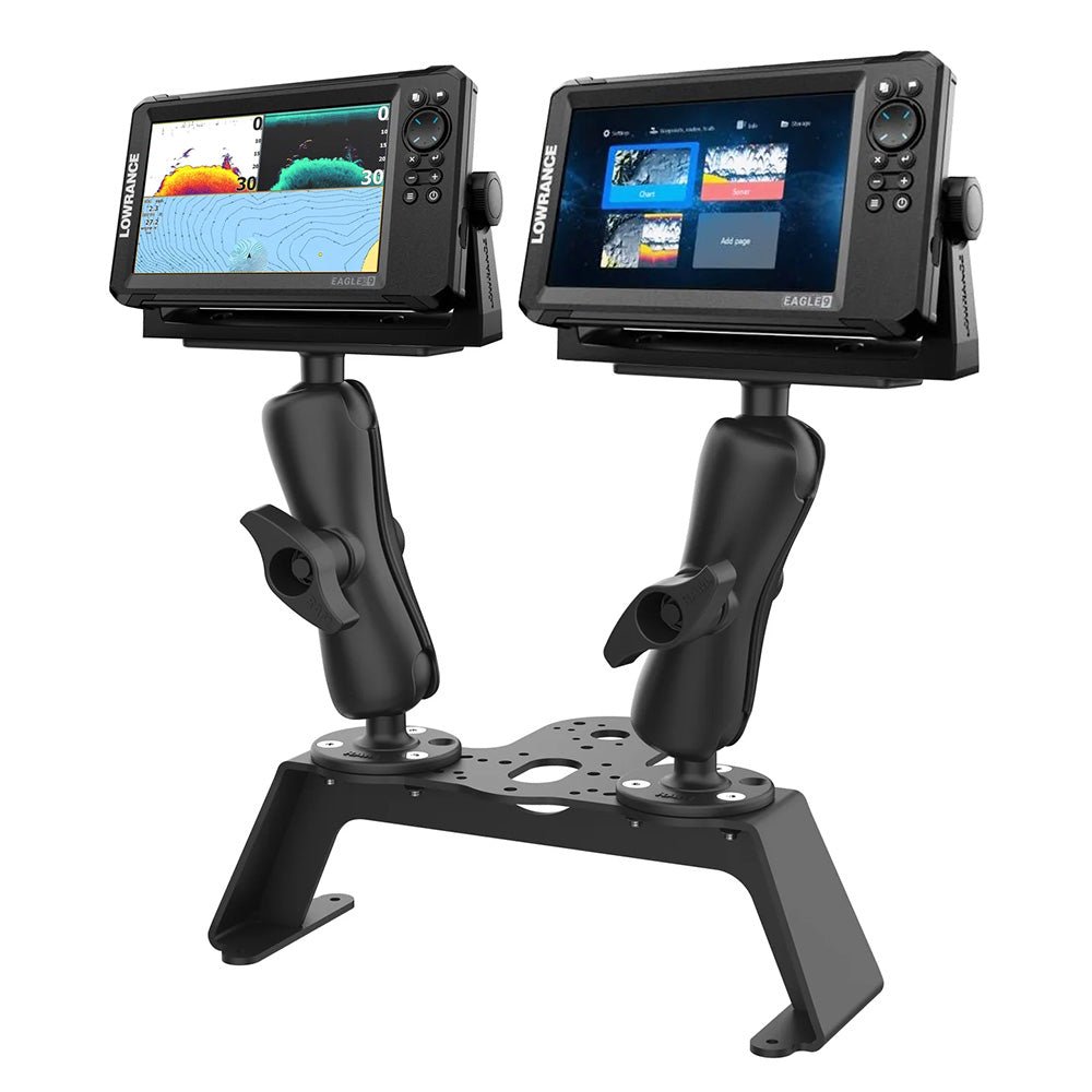 RAM Mount RAM Fishfinder Deck Kit w/Dual Marine Electronic Mount [RAM - FF1 - D - 115 - 2] - Houseboatparts.com