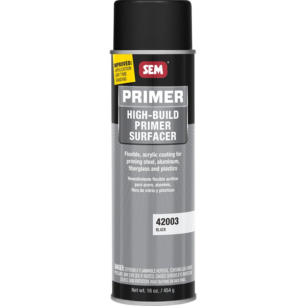 SEM High - Build Primer Surfacer - 20oz Aerosol Can - Black [42003] - Houseboatparts.com