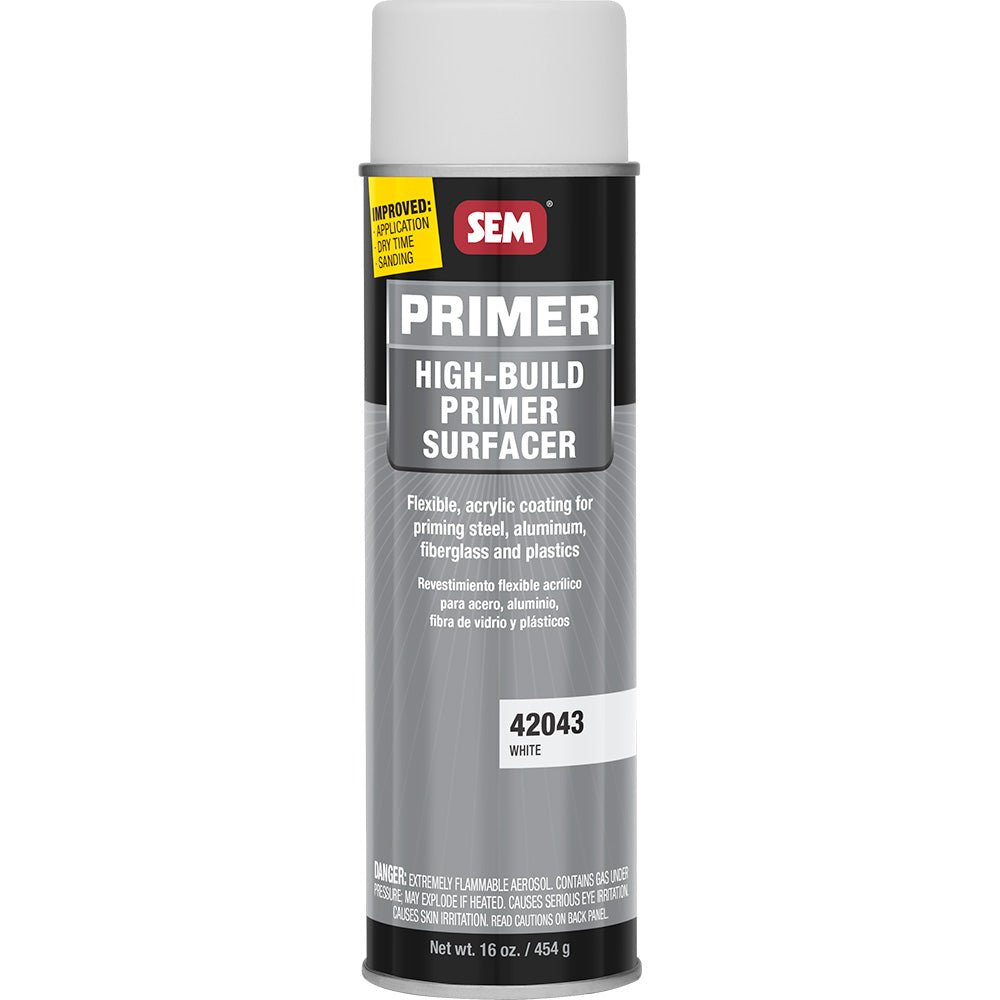 SEM High - Build Primer Surfacer - 20oz Aerosol Can - White [42043] - Houseboatparts.com