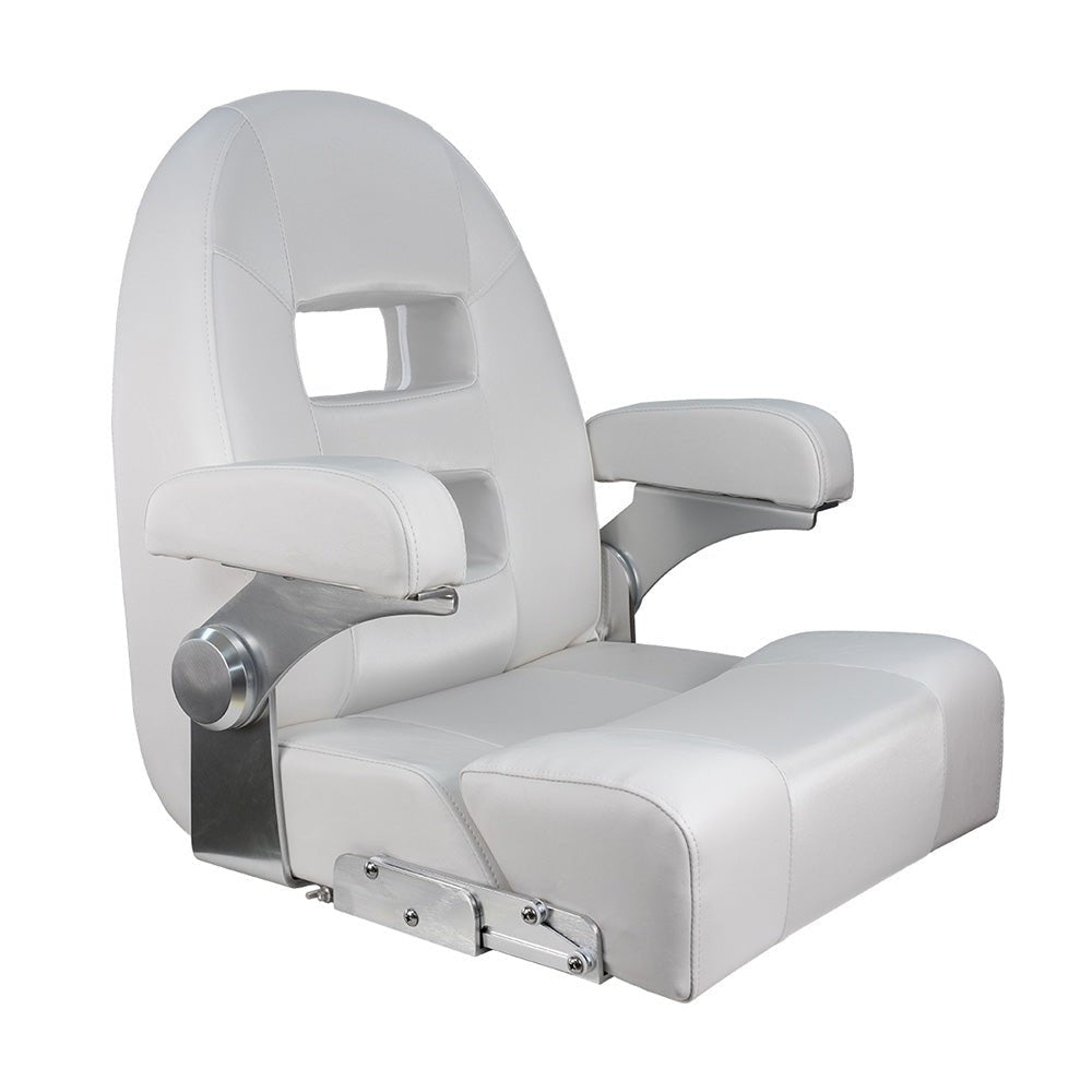Springfield Center Console Helm Flip - Up - White/White [1042035 - W] - Houseboatparts.com