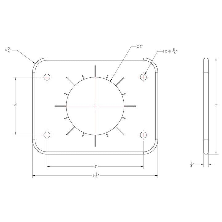 TACO Grand Slam 300 Universal Backing Plate f/GS - 300 GS - 390 - Pair [BP - 0300BSY - 1] - Houseboatparts.com