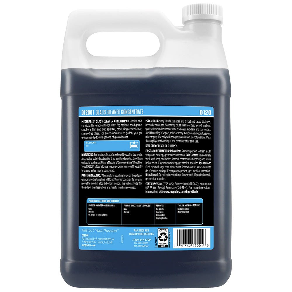 Meguiar's Glass Cleaner Concentrate - 1 Gallon [D12001] - Houseboatparts.com