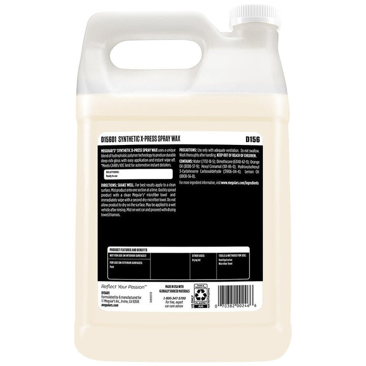 Meguiar's Synthetic X - Press Spray Wax - 1 Gallon [D15601] - Houseboatparts.com