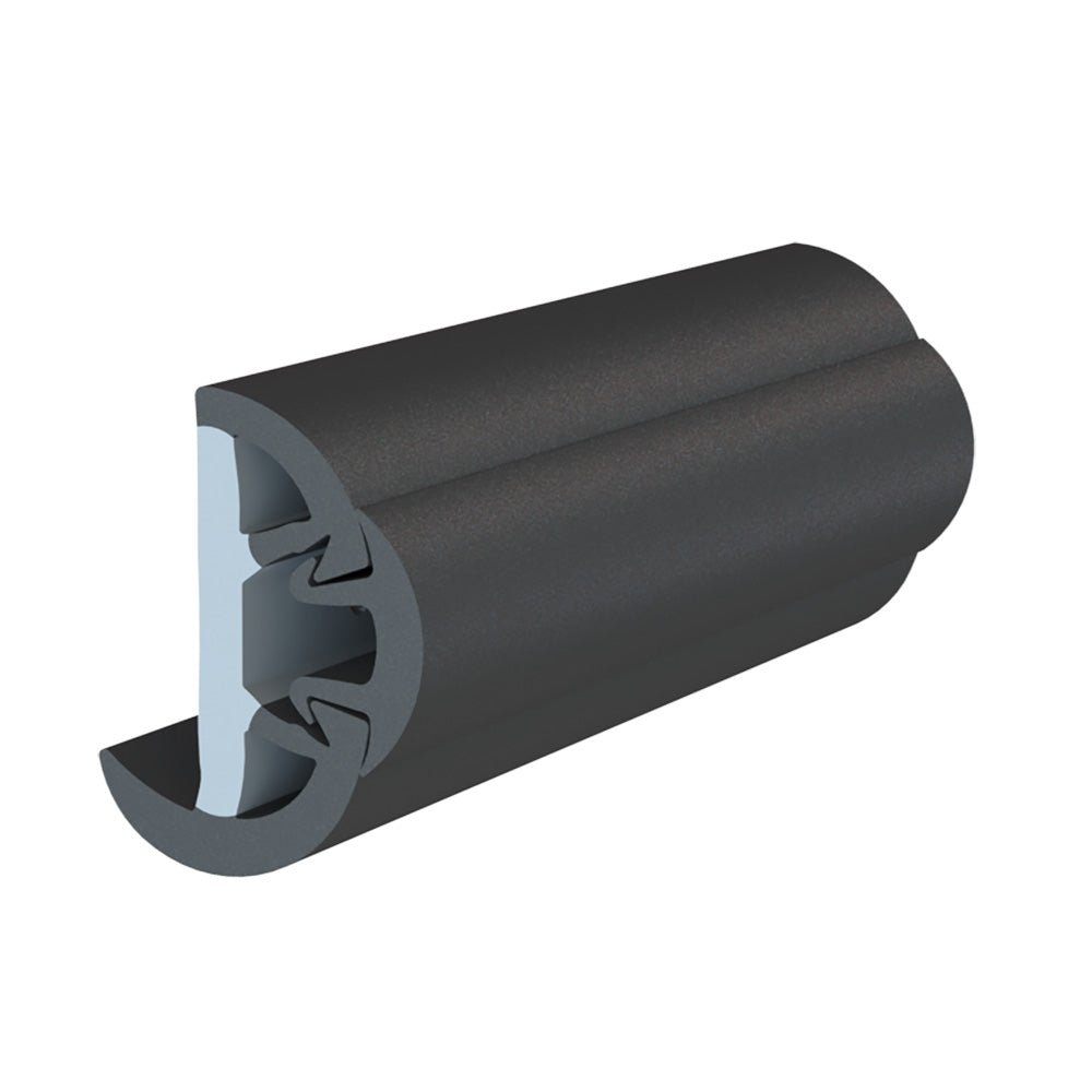 TACO SuproFlex Rub Rail Kit w/Flex Vinyl Overlay Insert - 2"H x 1 - 1/4"W x 60'L - Black w/Black Insert [V11 - 9993BBK60 - 2] - Houseboatparts.com
