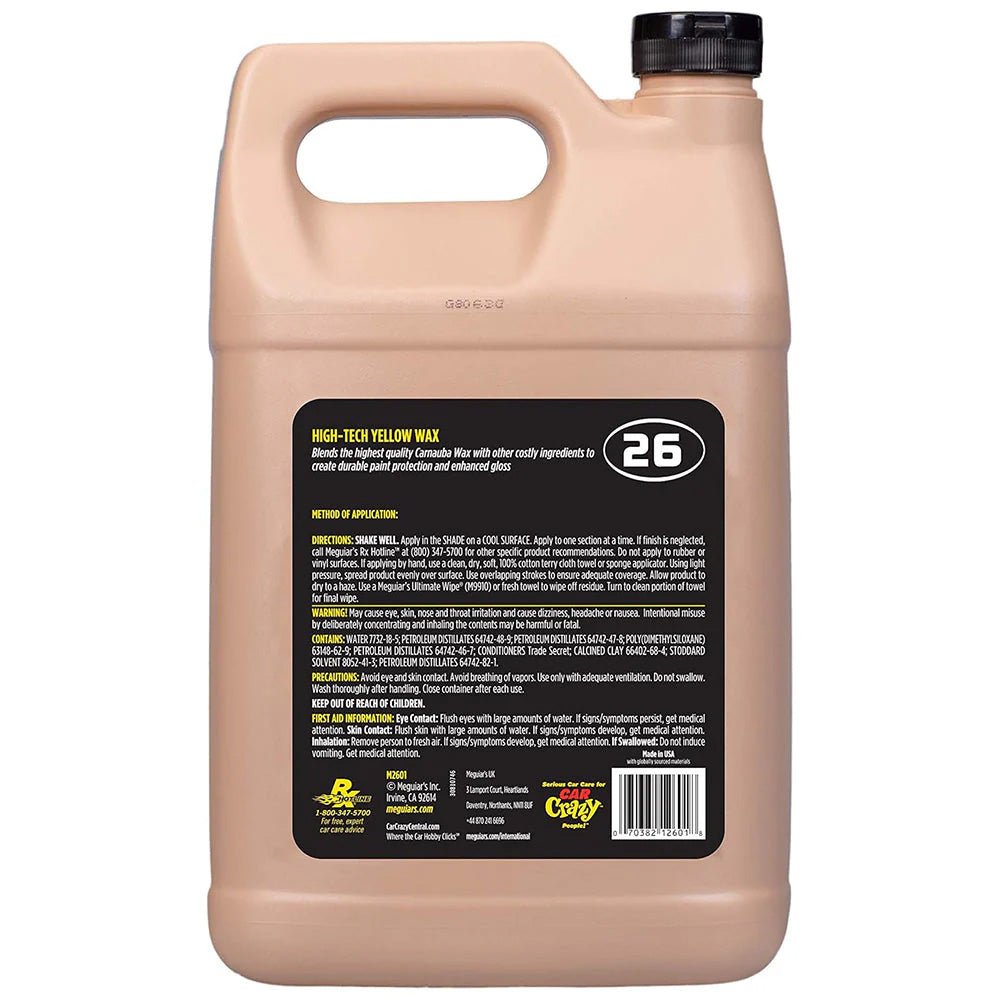 Meguiar's Professional Hi - Tech Yellow Liquid Wax - 1 Gallon [M2601] - Houseboatparts.com