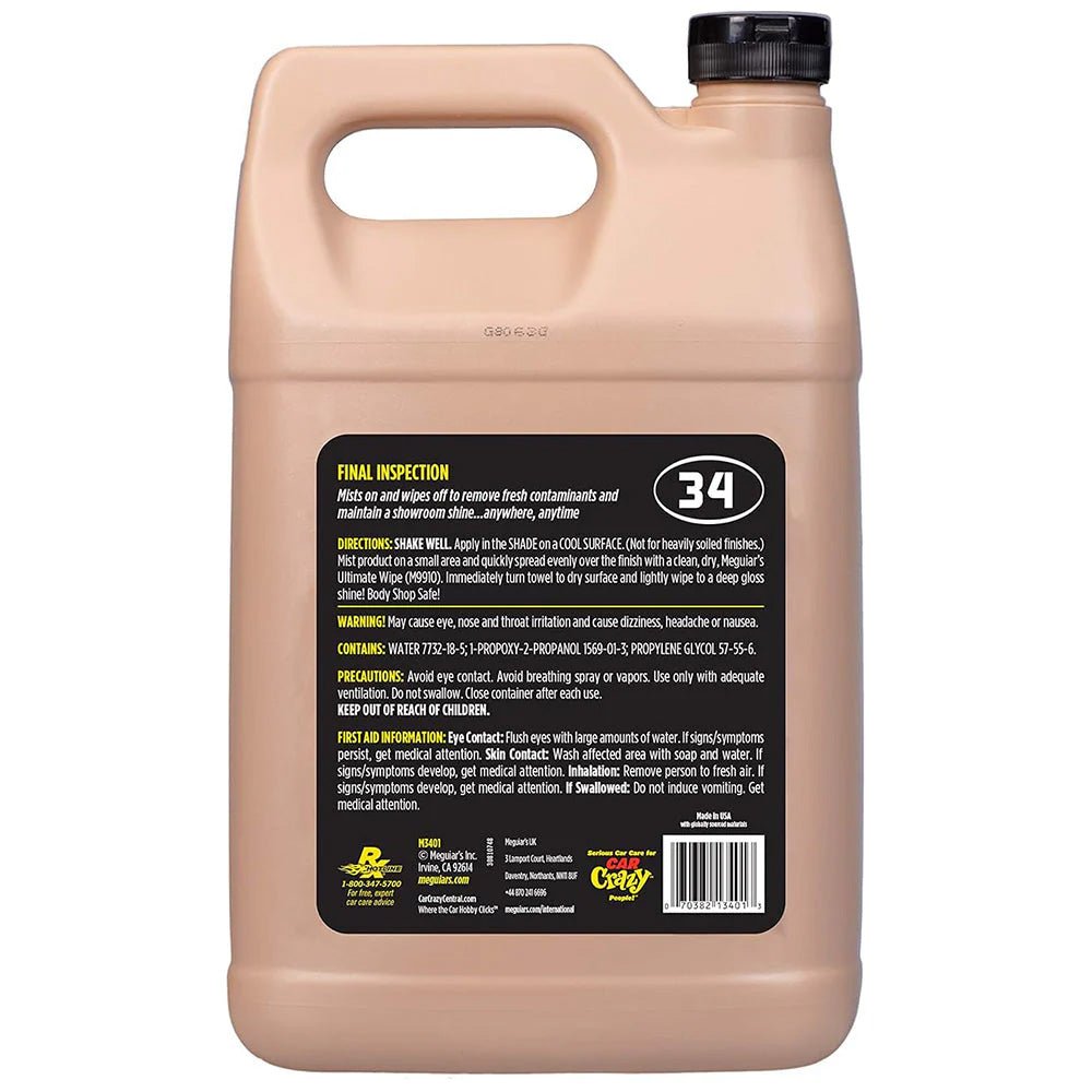 Meguiar's Professional Final Inspection Wipe - Off Detailer - 1 Gallon [M3401] - Houseboatparts.com