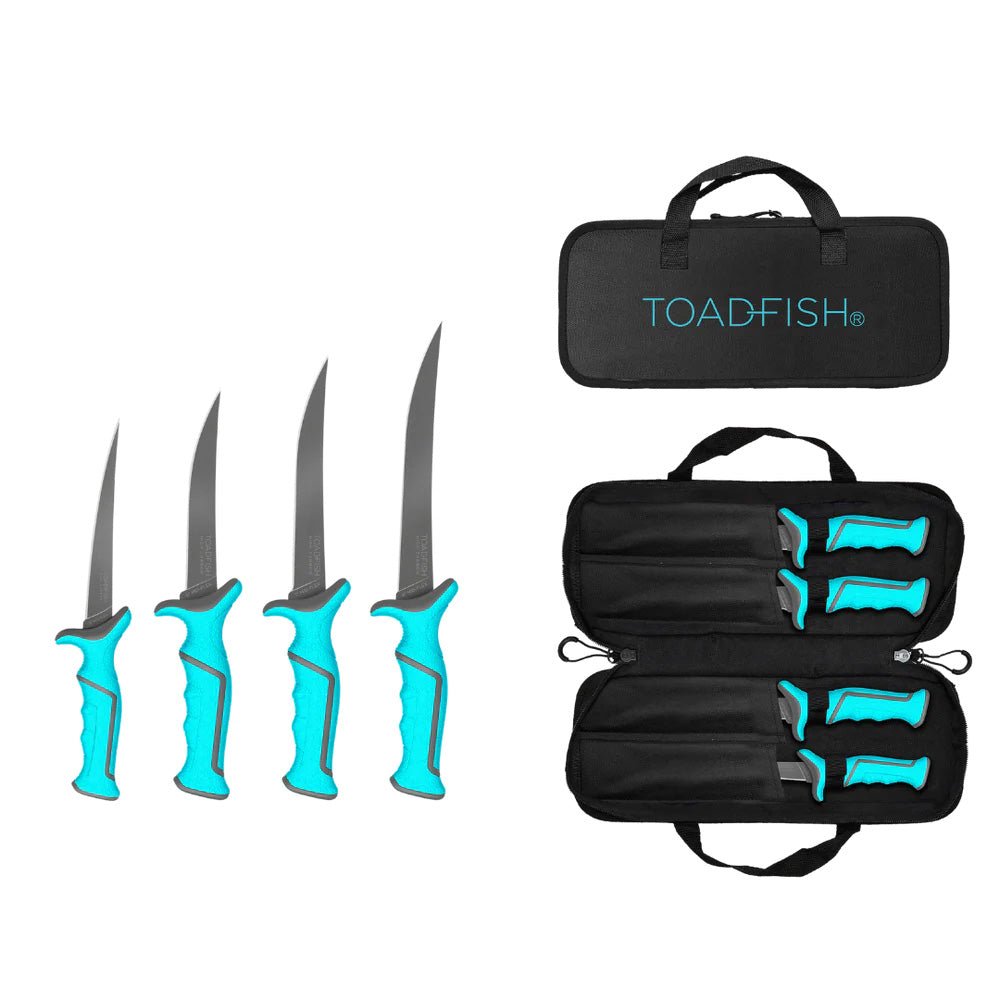 Toadfish Fixed Filet Knife Set - 4 Knives - 5, 6, 7 8 Fixed Knives [1175] - Houseboatparts.com
